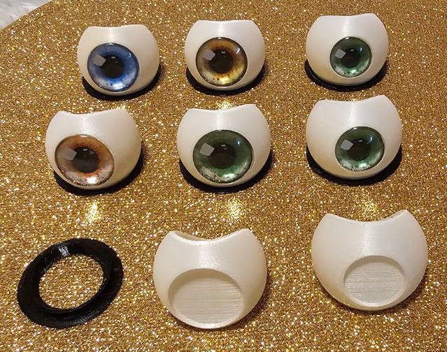 Movable puppet eye for 20 und 25mm glass cabochon