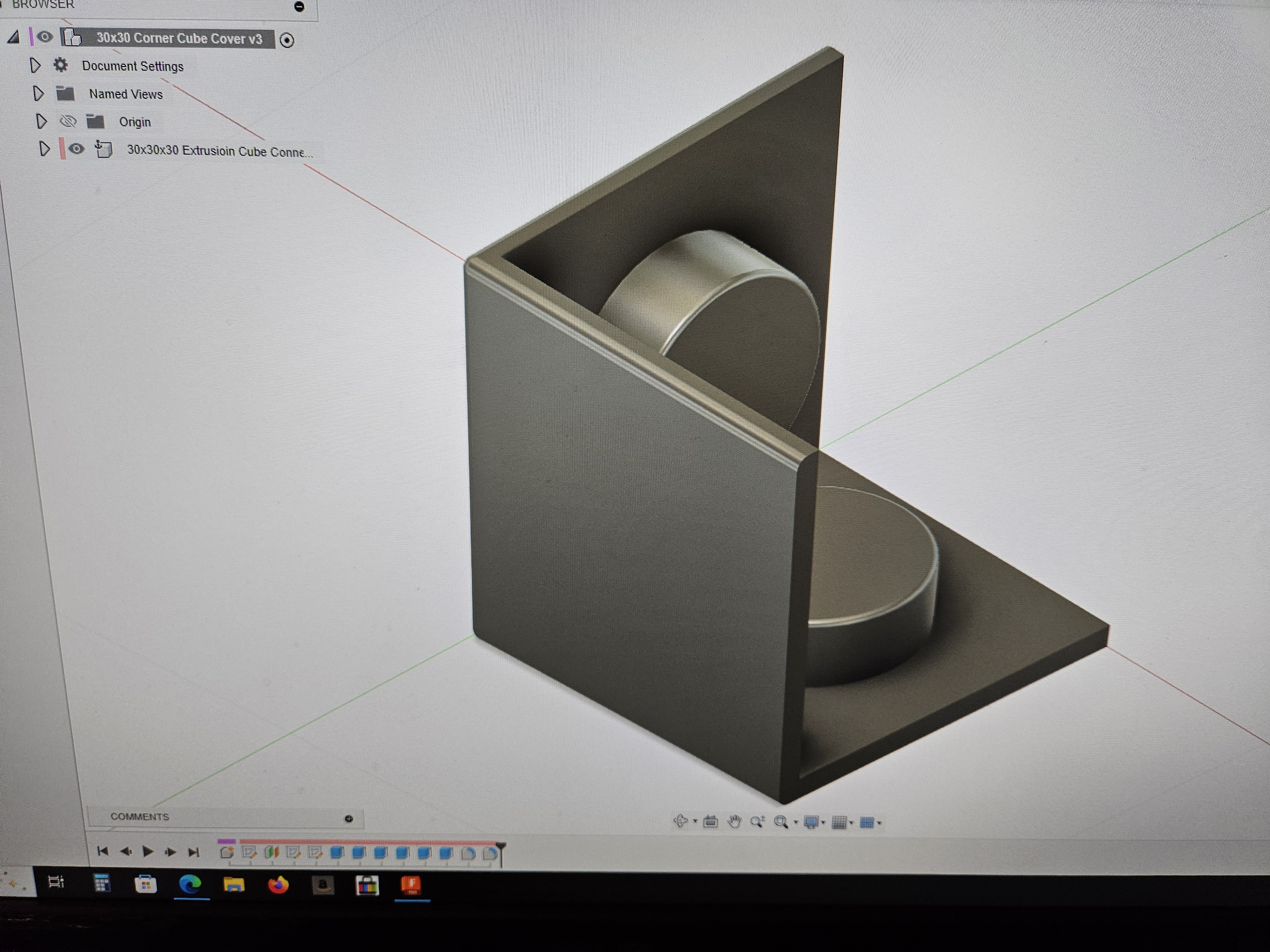 30x30 Aluminum Extrusion 3 Way Corner Cube Flex Cover