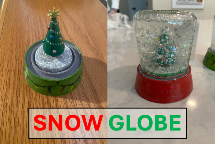 Snow globe for Oui yogurt glass