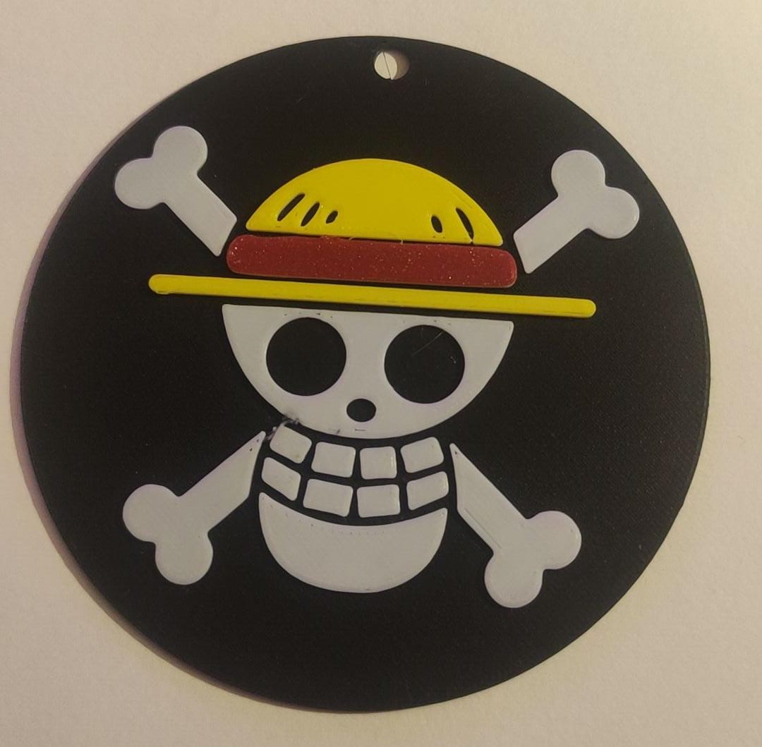 One Piece Crew Skull Ornaments – Luffy, Sanji, and Robin in Multicolor Layers