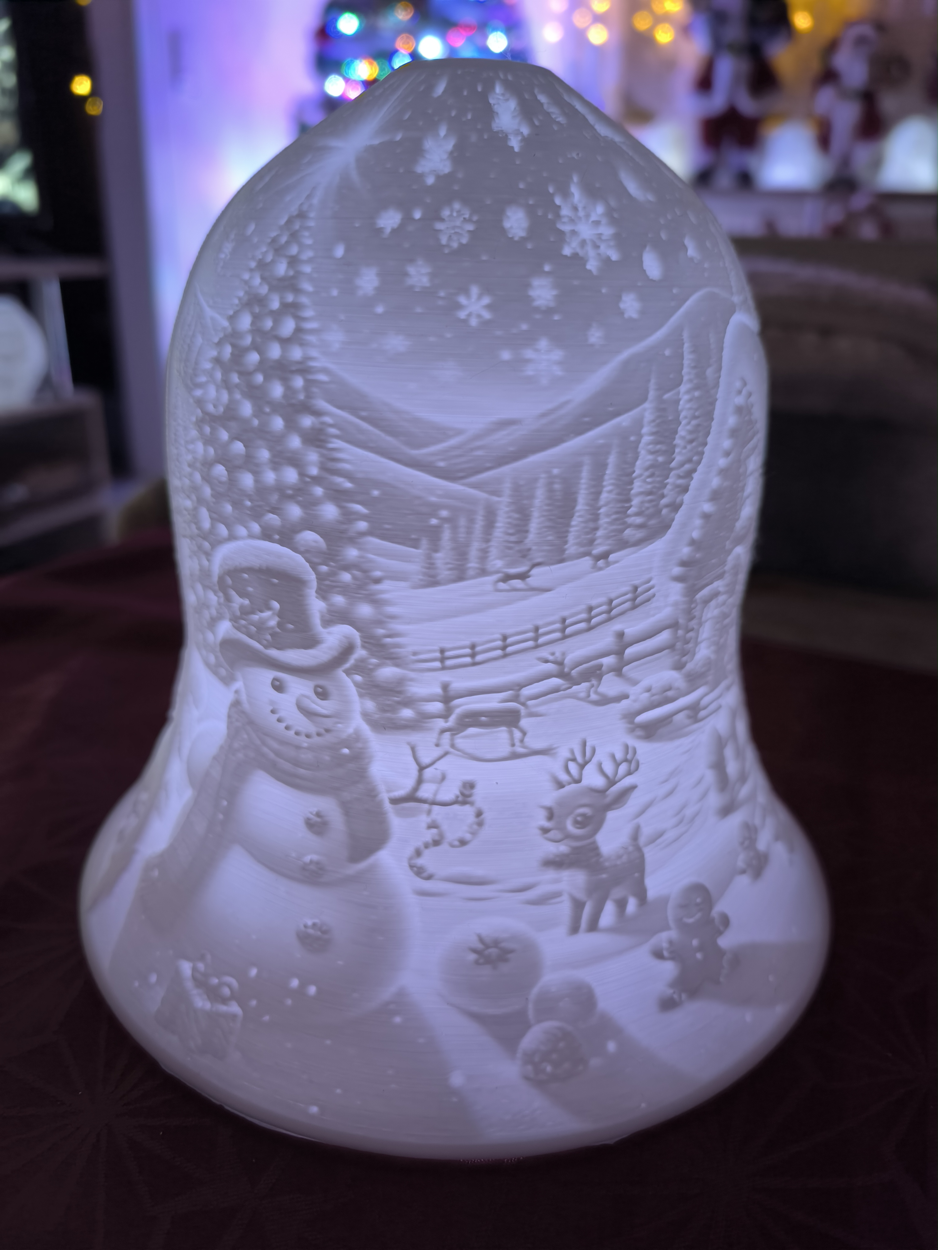 Lithophane Glocke Schneemann 2