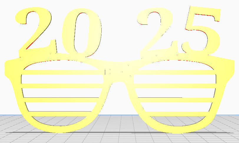 New year glasses 2025 by Binjo100 | Download free STL model | Printables.com