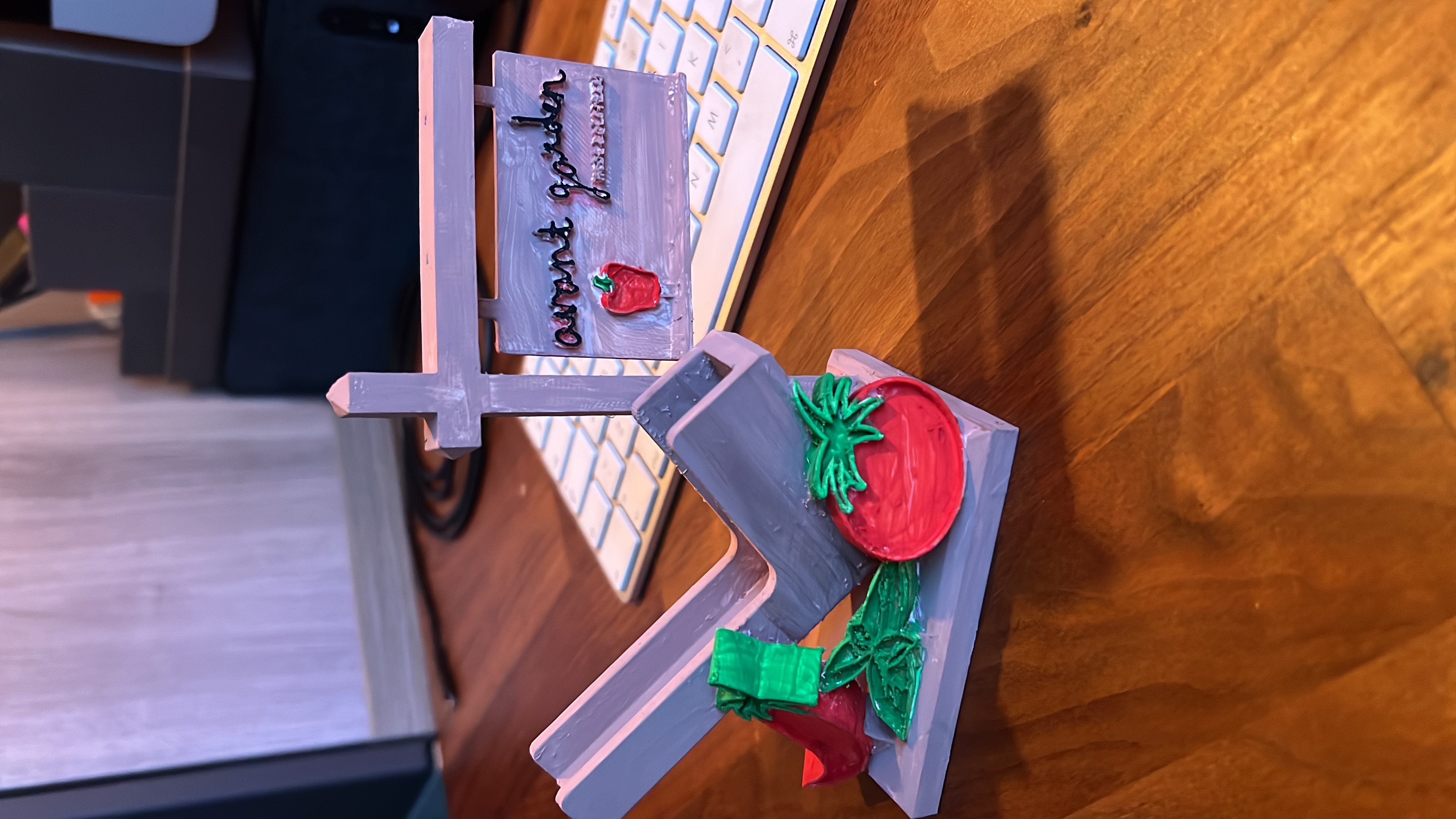 Business card holder with vegetables