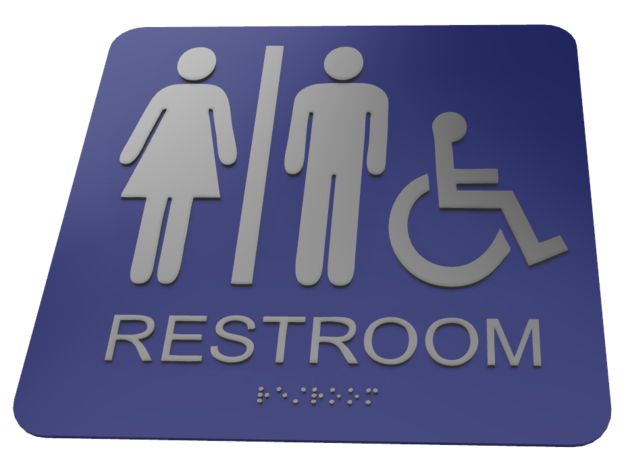 Restroom Sign with Braille