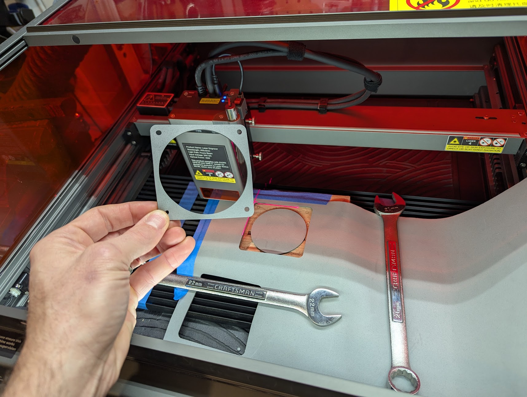 Creality Falcon2 Pro - Exhaust Fan Gasket DXF (no more smoke leaking out!)