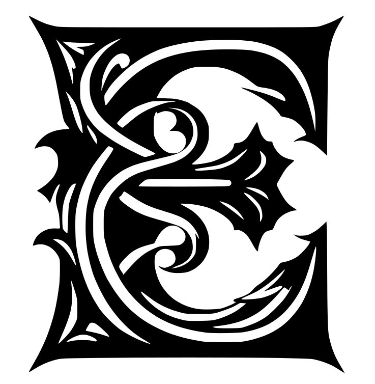 Sharp shaped letter E