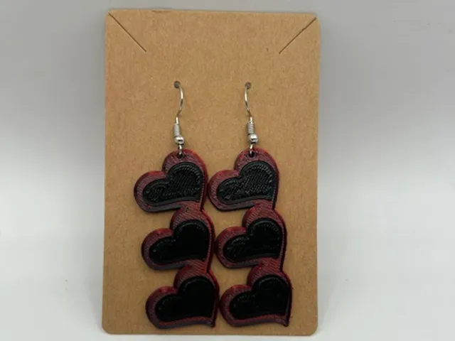 Triple Heart Earrings