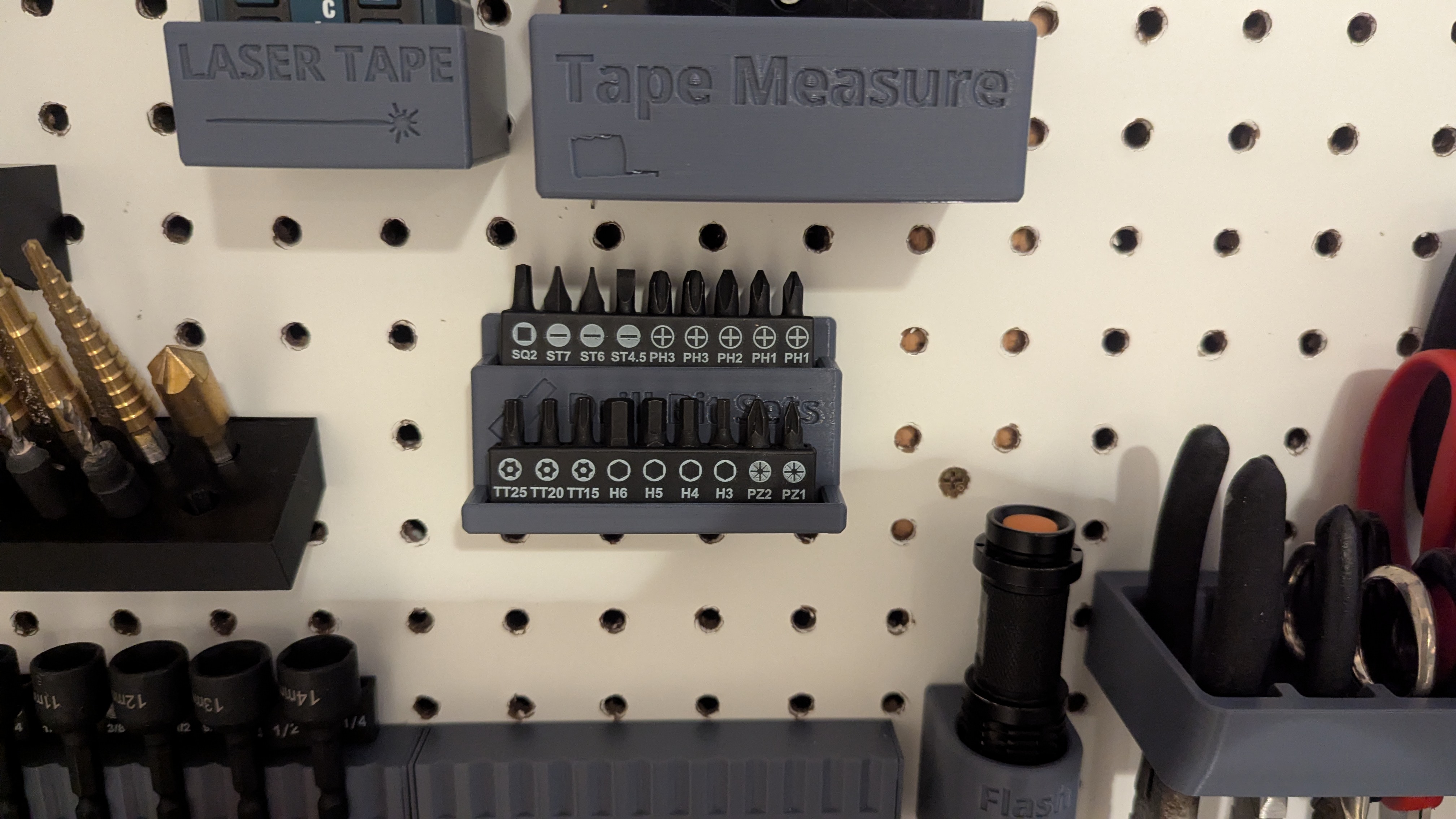 Drill Bit Strip Pegboard Peggit Holder