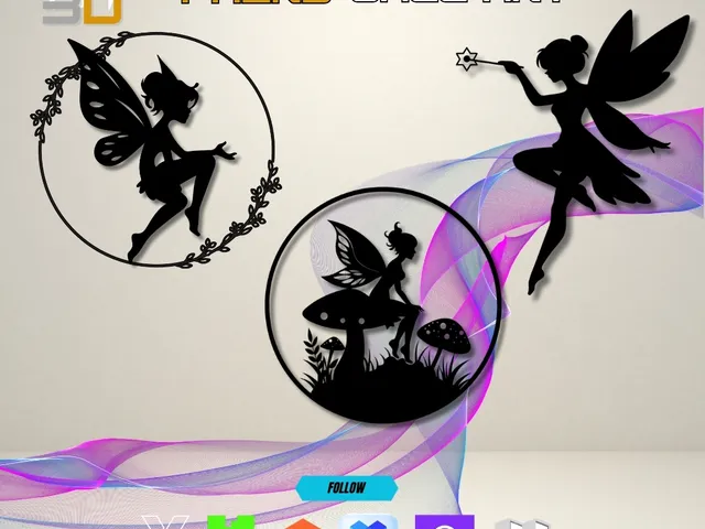 Whimsical Fairy Silhouette Wall Art – 3D Printable Design