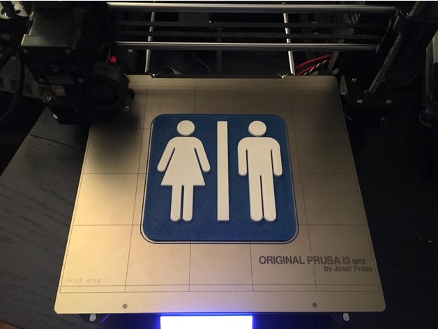ADA restroom sign. 2 color