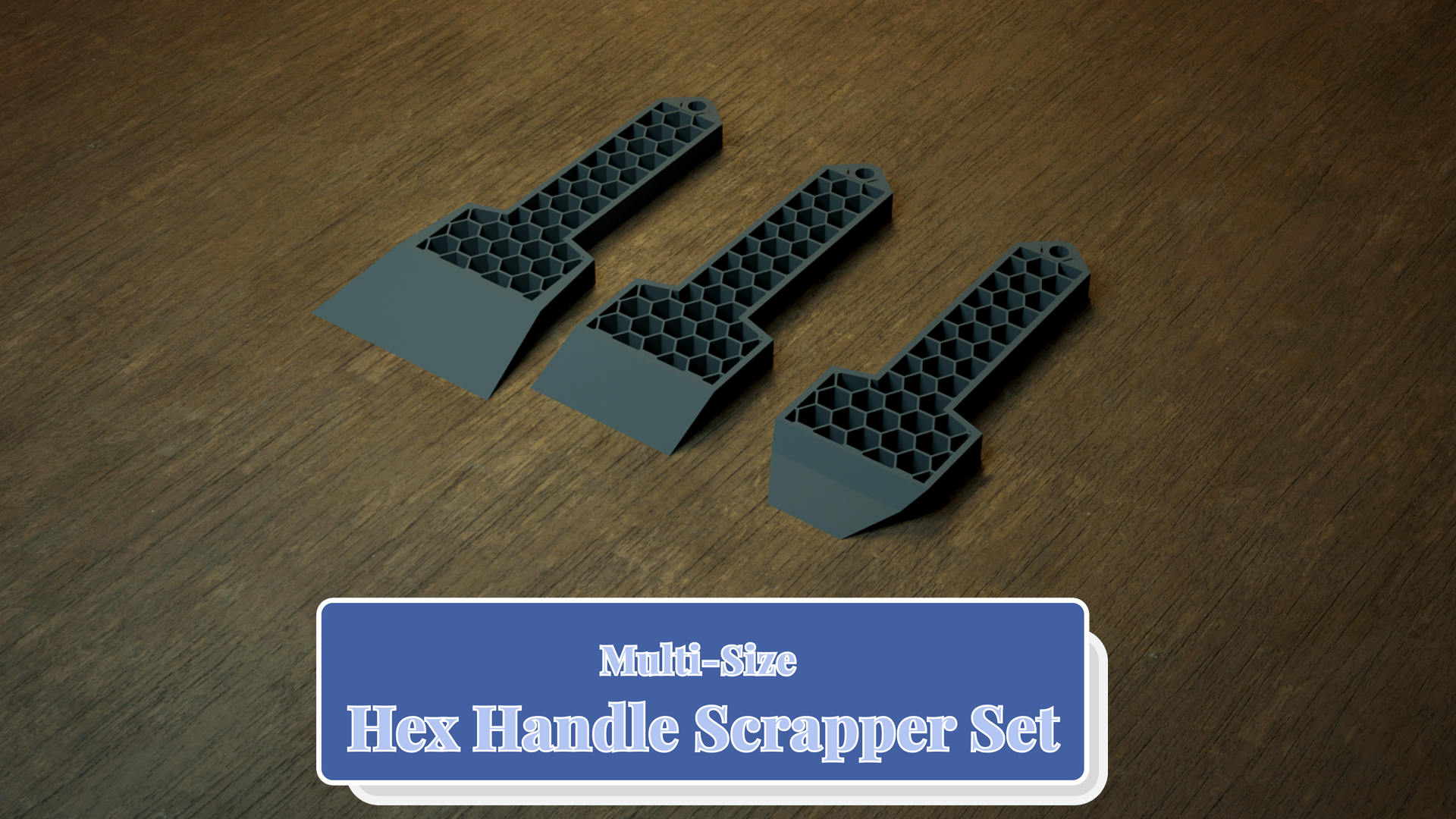 Multi-Size Hex Handle Scrapper Set 3D model thumbnail