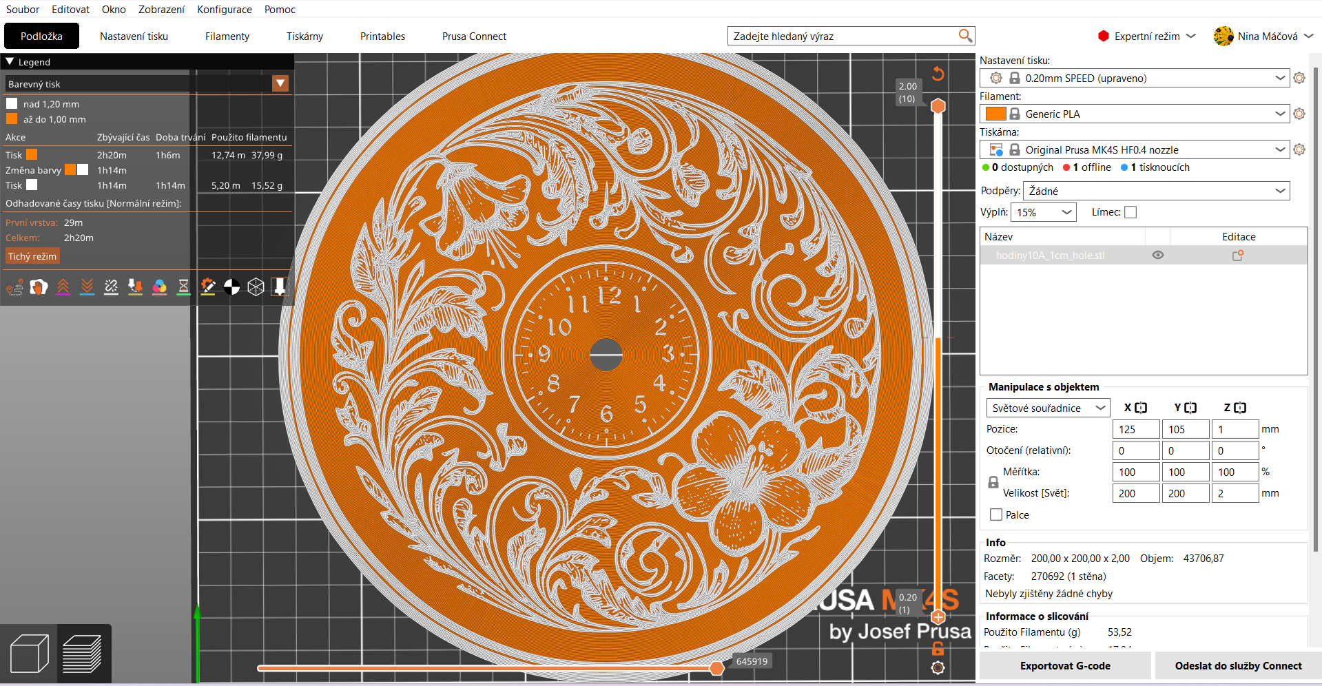Miniatura 10 do modelo 3D Round flower clock face (clock dial) (2)