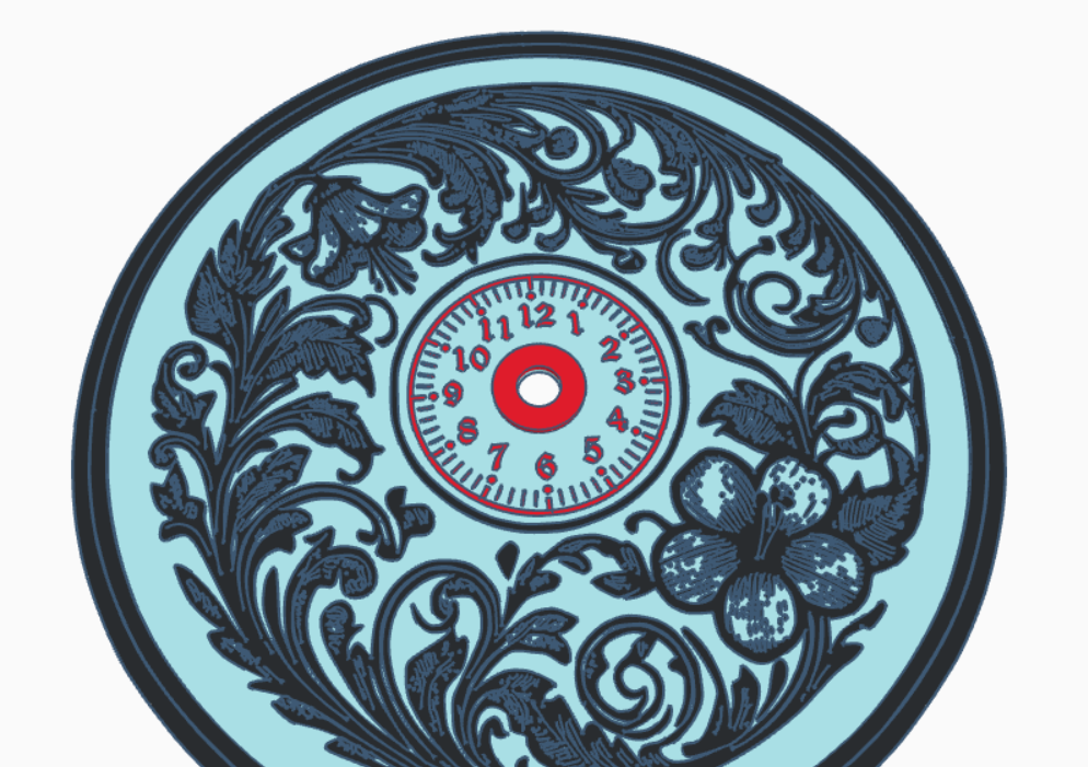Miniatura 6 do modelo 3D Round flower clock face (clock dial) (2)