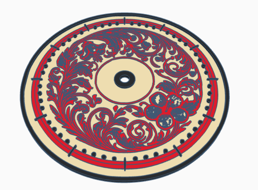 Miniatura 5 do modelo 3D Round flower clock face (clock dial) (2)