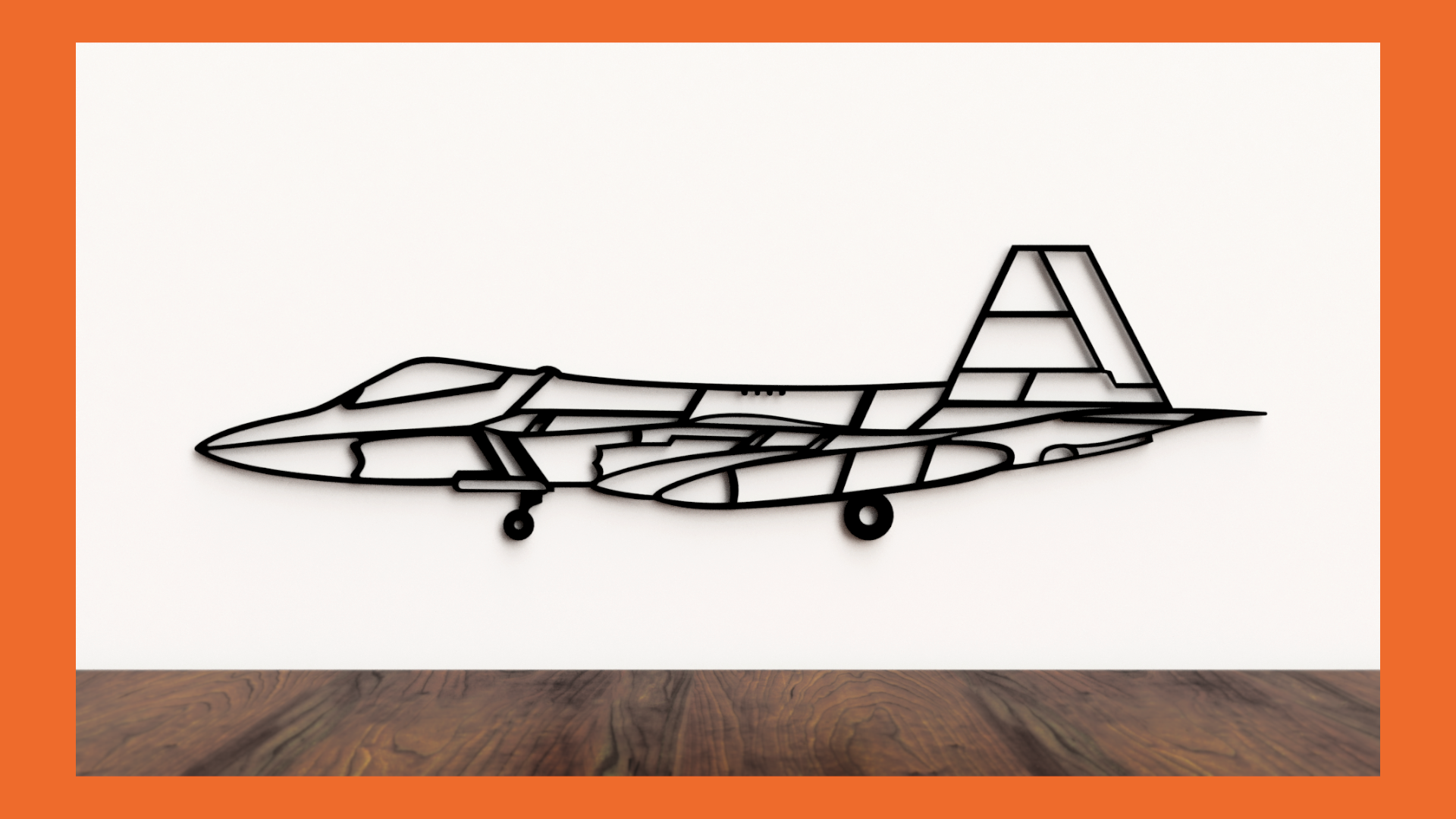 F-22 Wireframe wall art (F22 Fighter Jet)