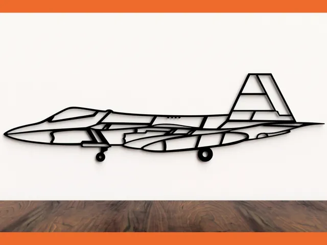 F-22 Wireframe wall art (F22 Fighter Jet)