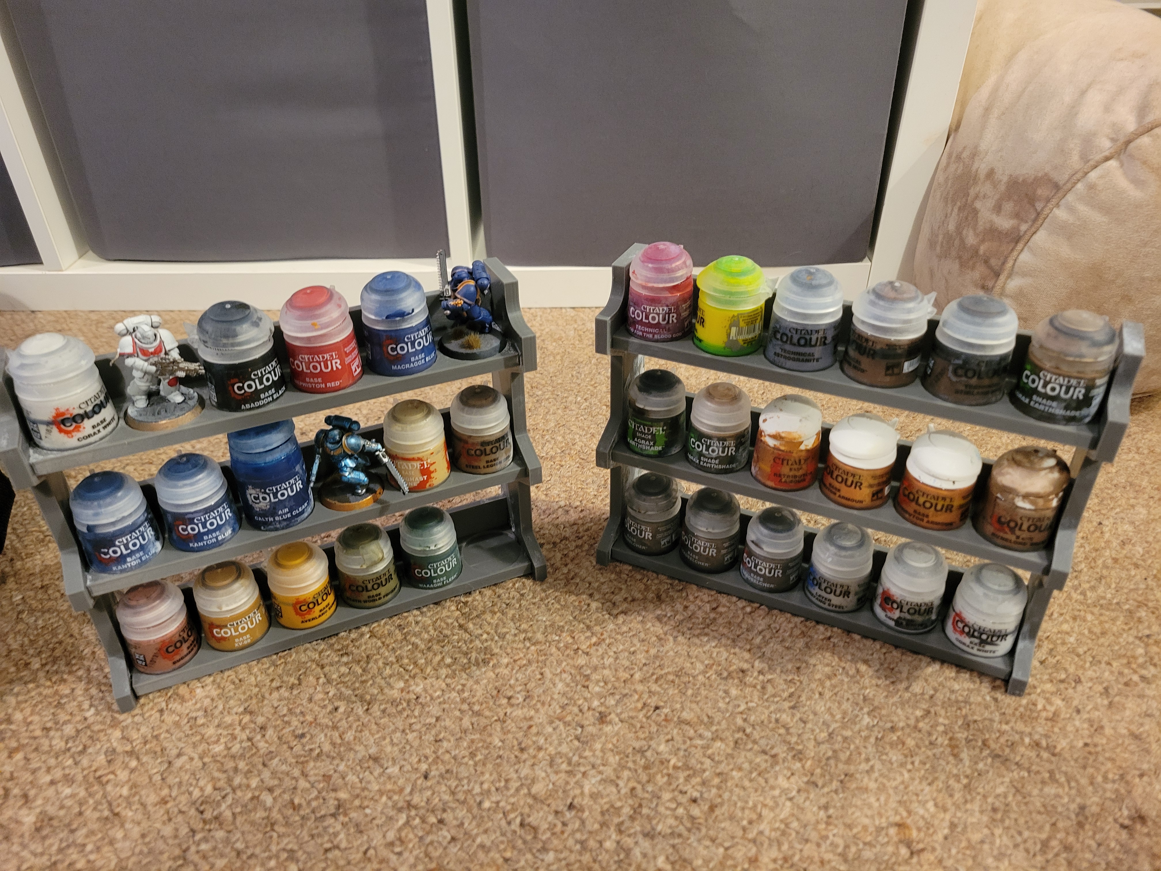 Citadel paint/model shelve unit