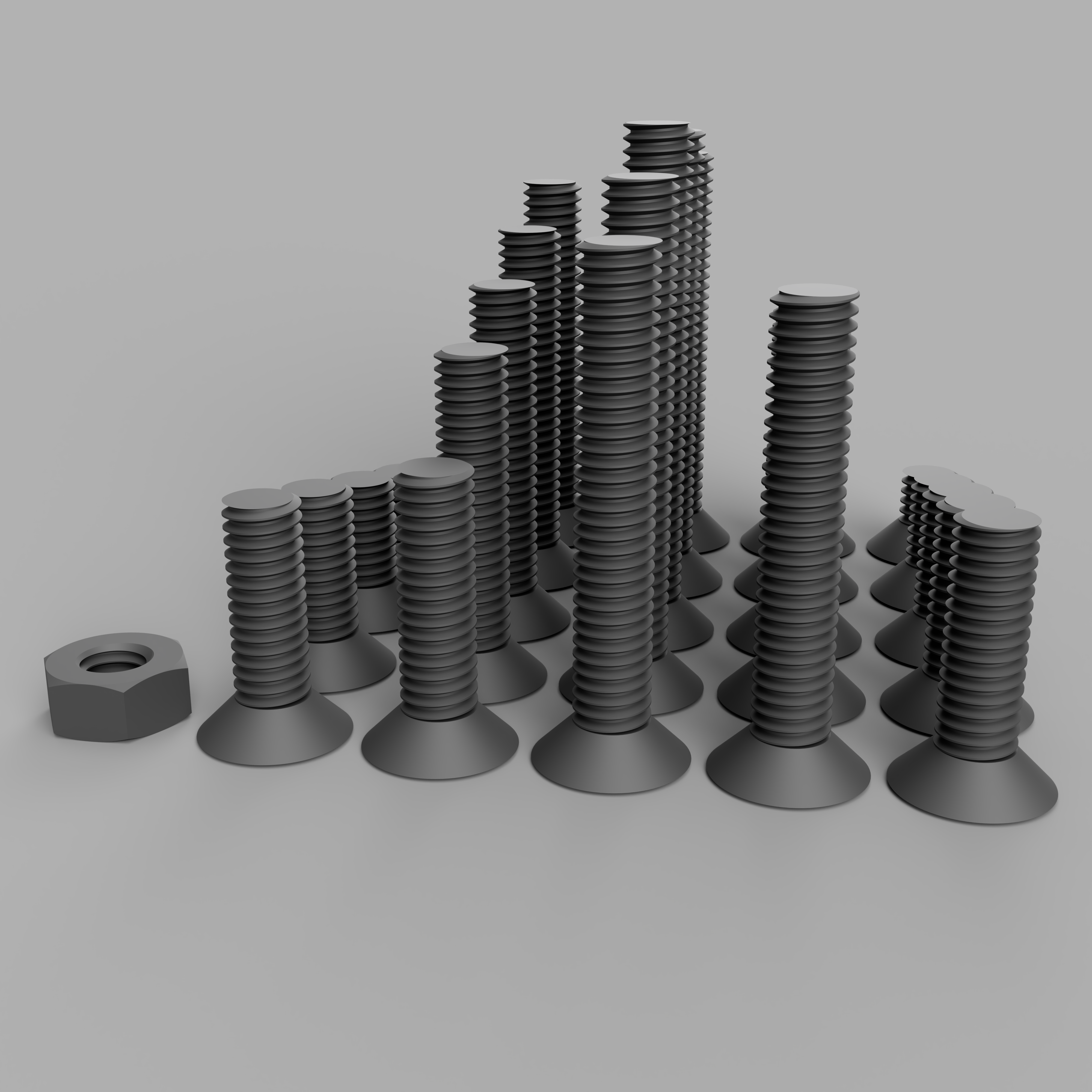 M5 Screws and nut 2mm-27mm