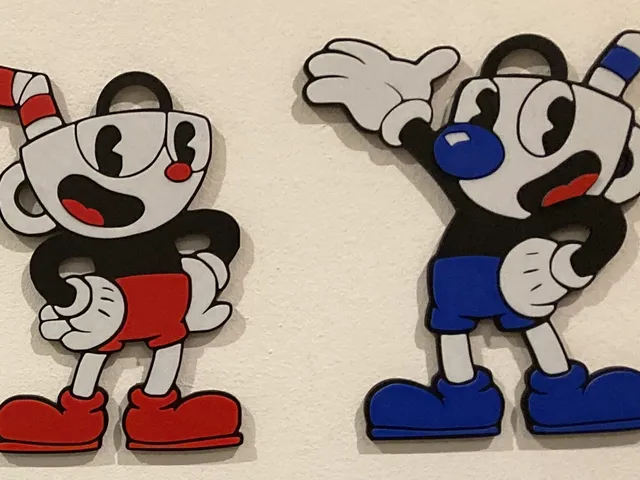 Cuphead and Mugman to 15cm with color