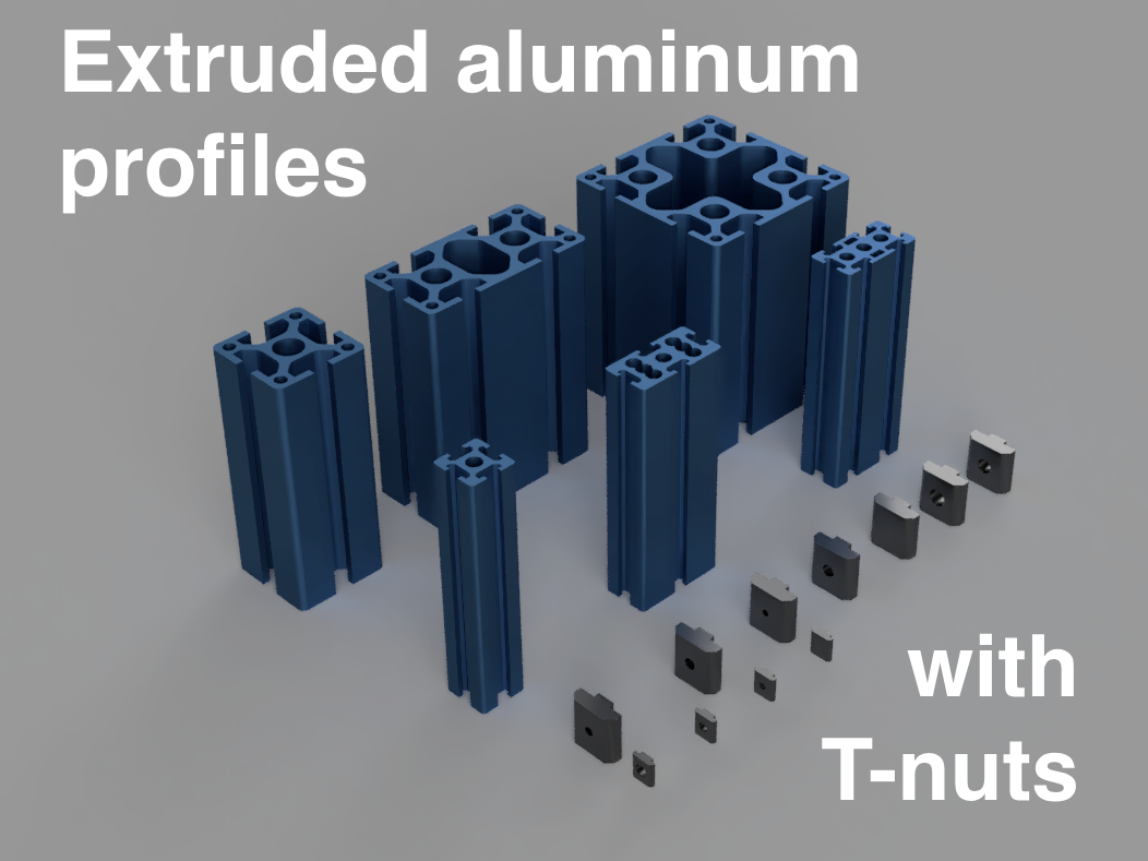 Extruded aluminum profile 2020 2040 3030 4040 4080 8080 with T-nuts