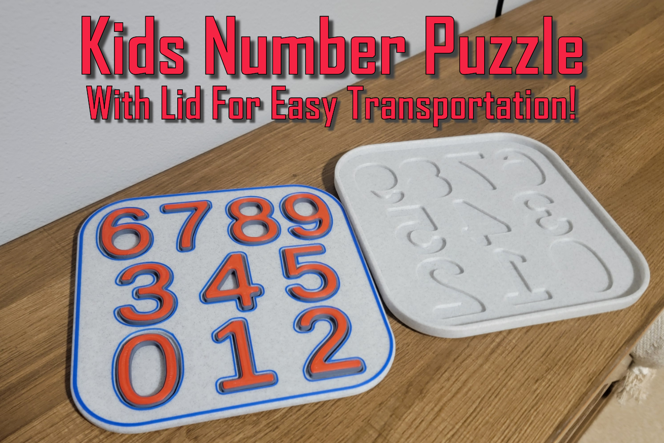 Number Puzzle - Lid for Easy Transportation!
