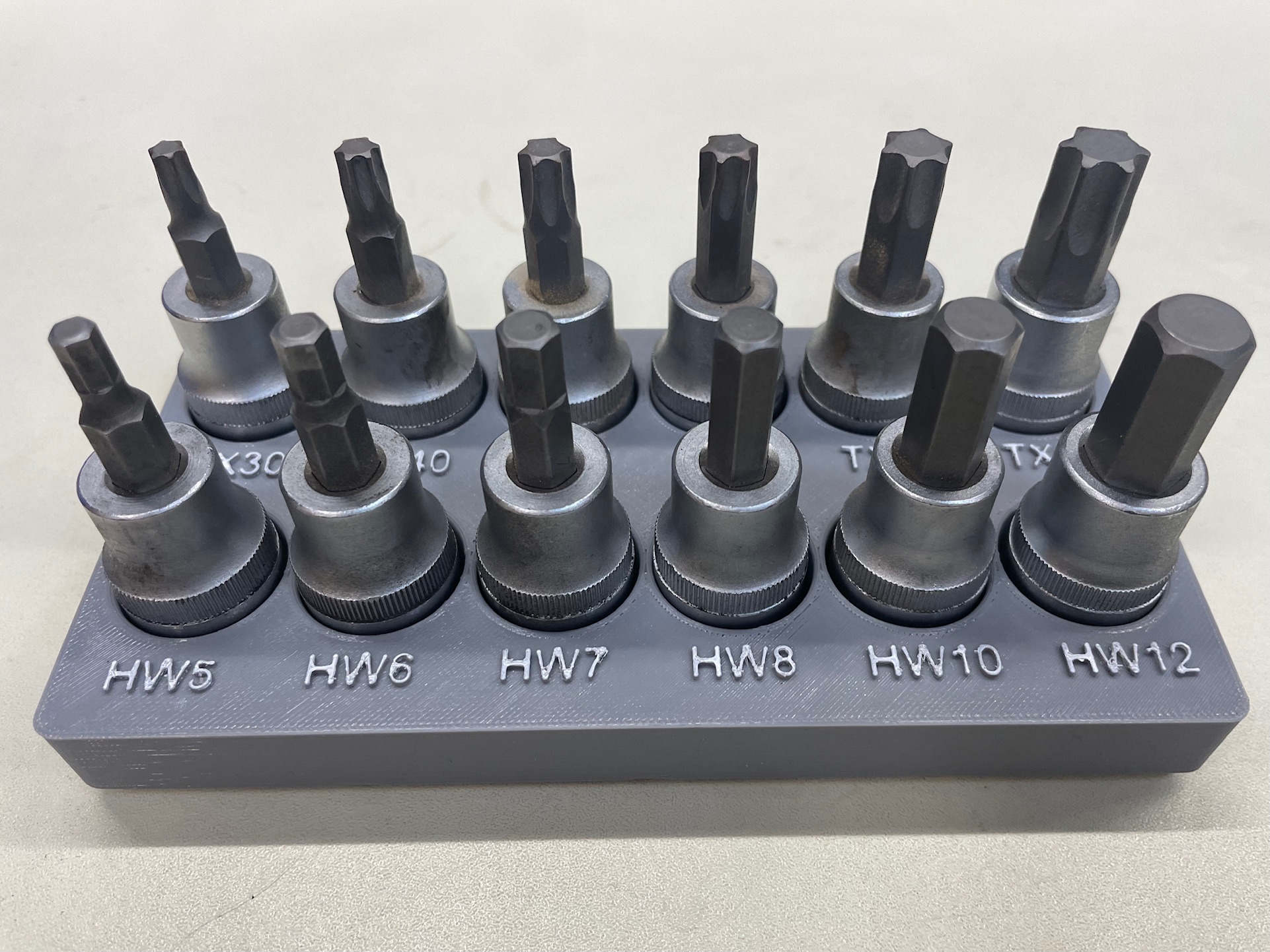 Miniatura 8 do modelo 3D gridfinity torx and allen socket holder bin