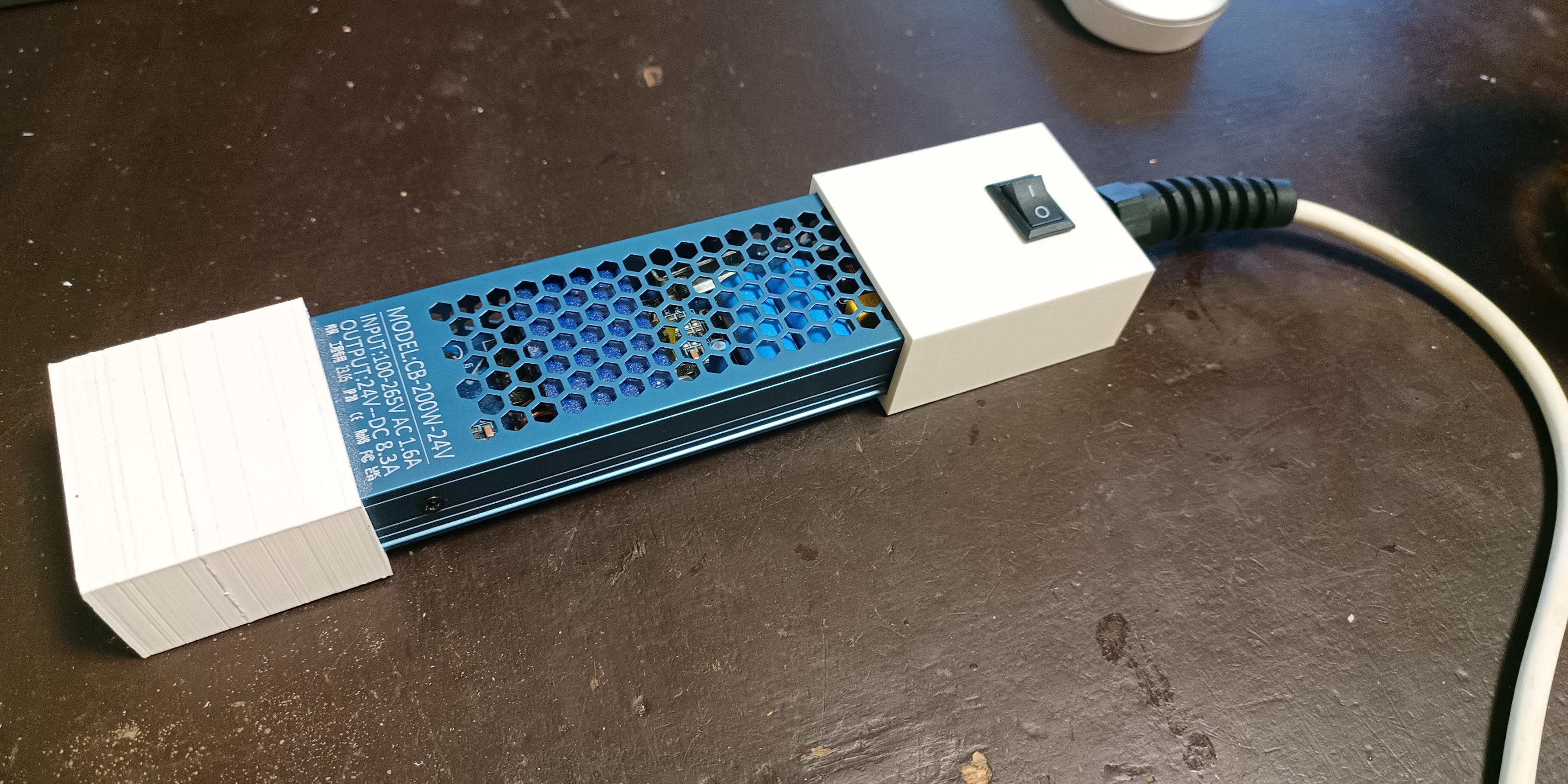24V/200W power supply cover with AC switch and  XT30 DC output