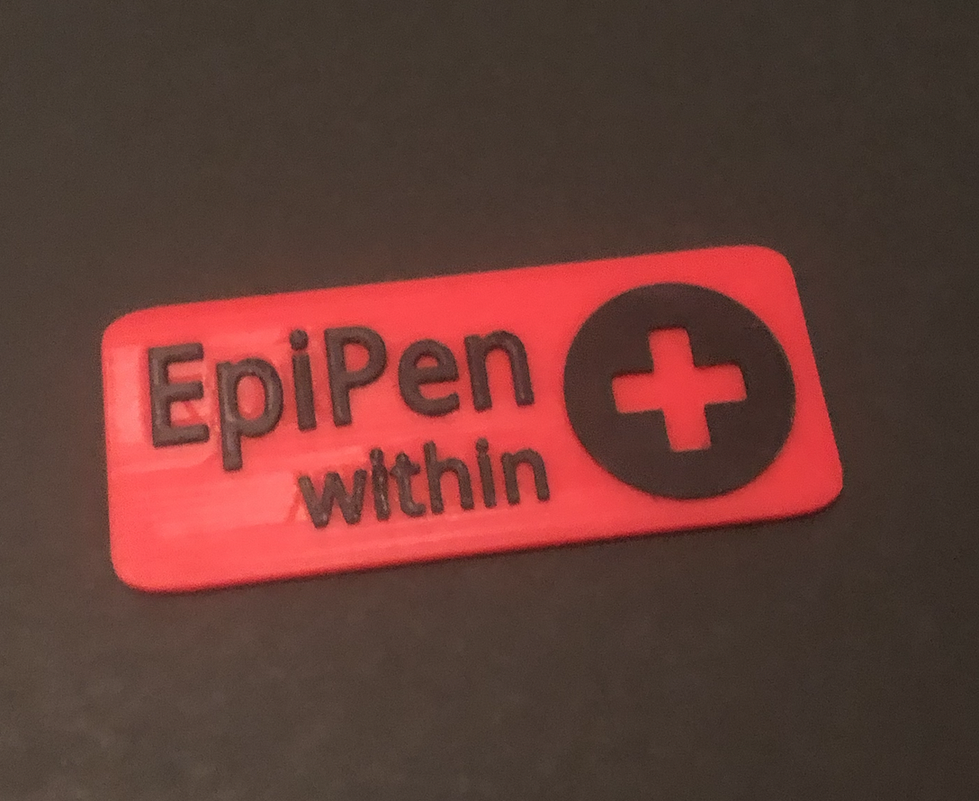 Adrenaline/Epinephrine/EpiPen/Anapen sign placard