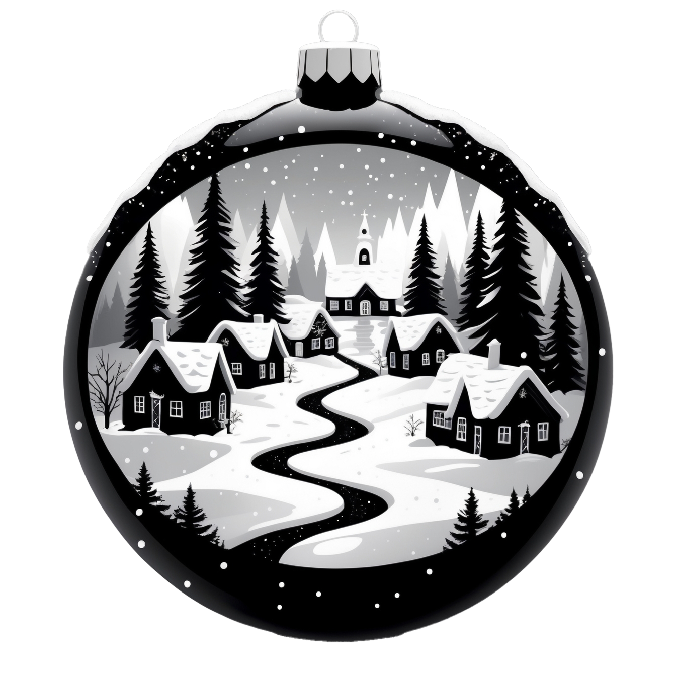 Winter village bauble
