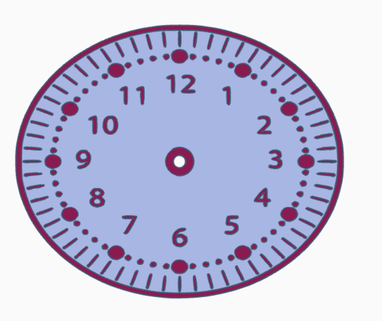 Miniatura 34 do modelo 3D Very simple clock faces (clock dials) without g-codes