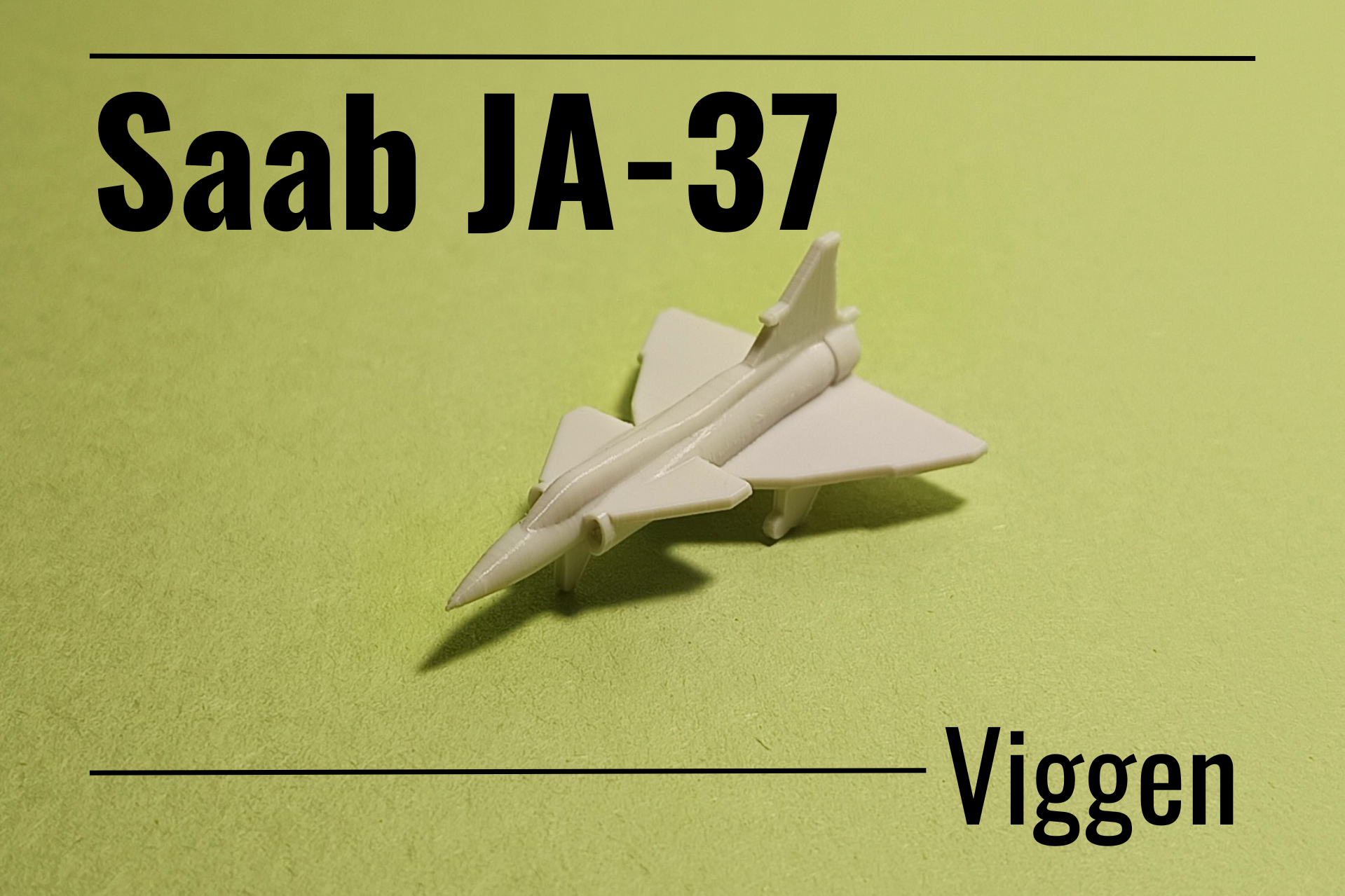 JA-37 Viggen print-in-place micro jet fighter