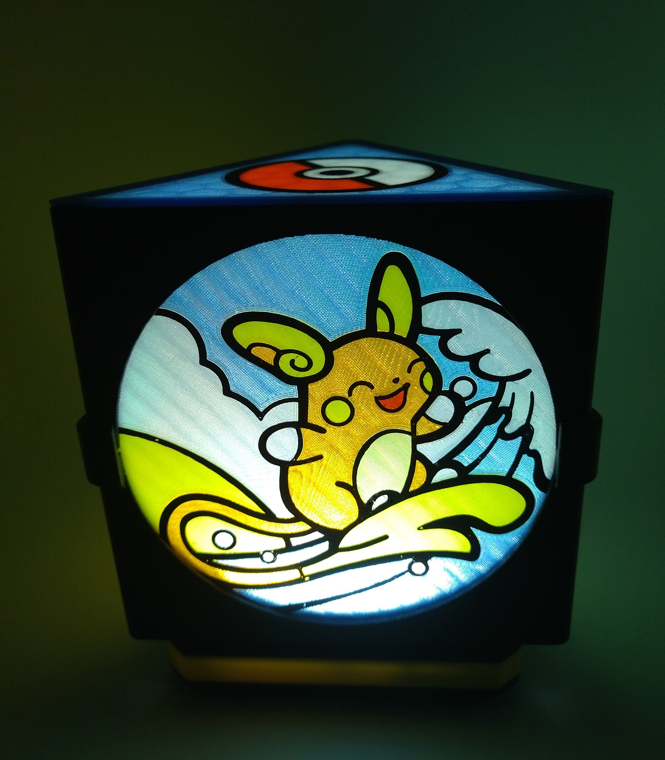 Raichu Plate for Stained Glass Like Lamp