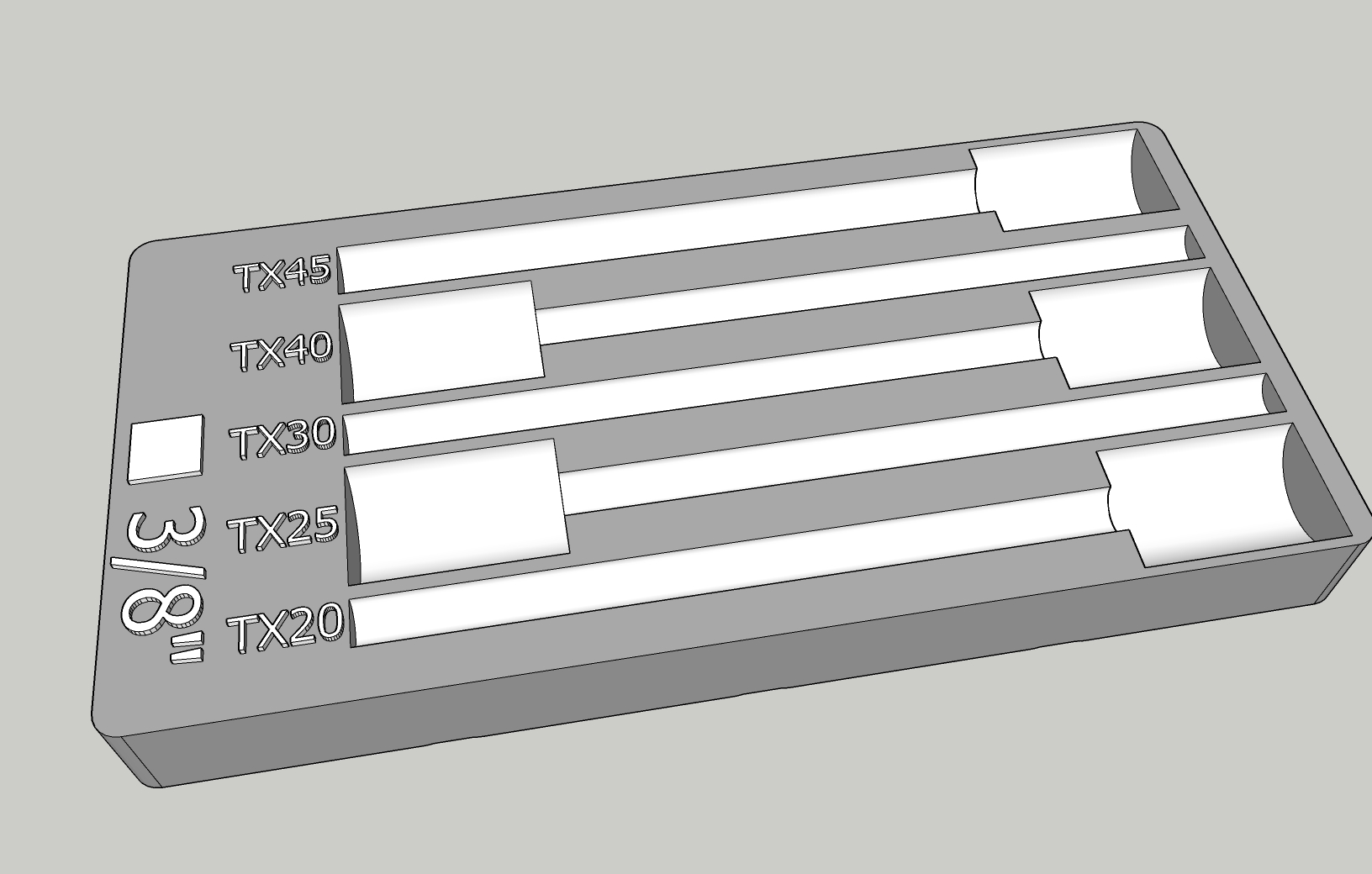 Miniatura 5 do modelo 3D gridfinity bin socket torx holder