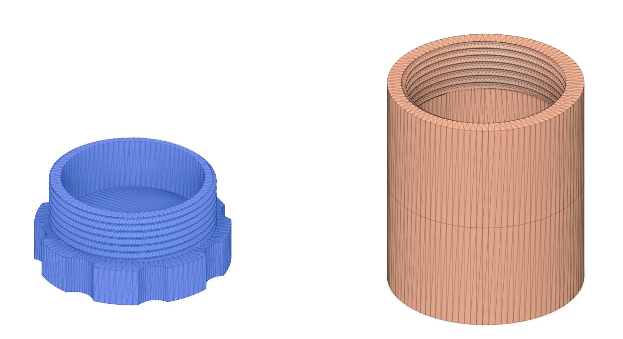 Screw Top Bottle split into 2 parts