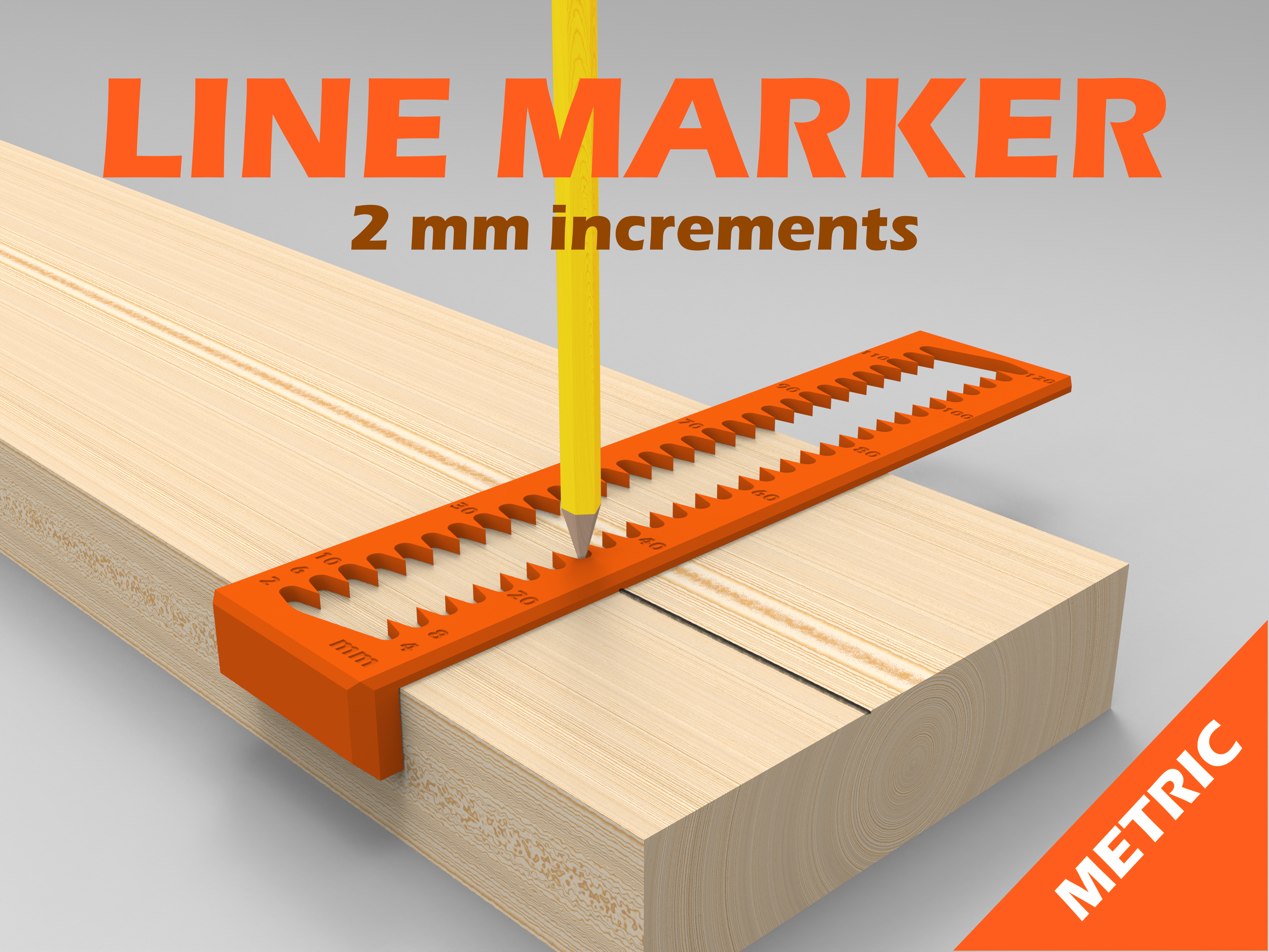 LINE MARKER - DISTANCE MARKER (Easy to use) 3D model thumbnail