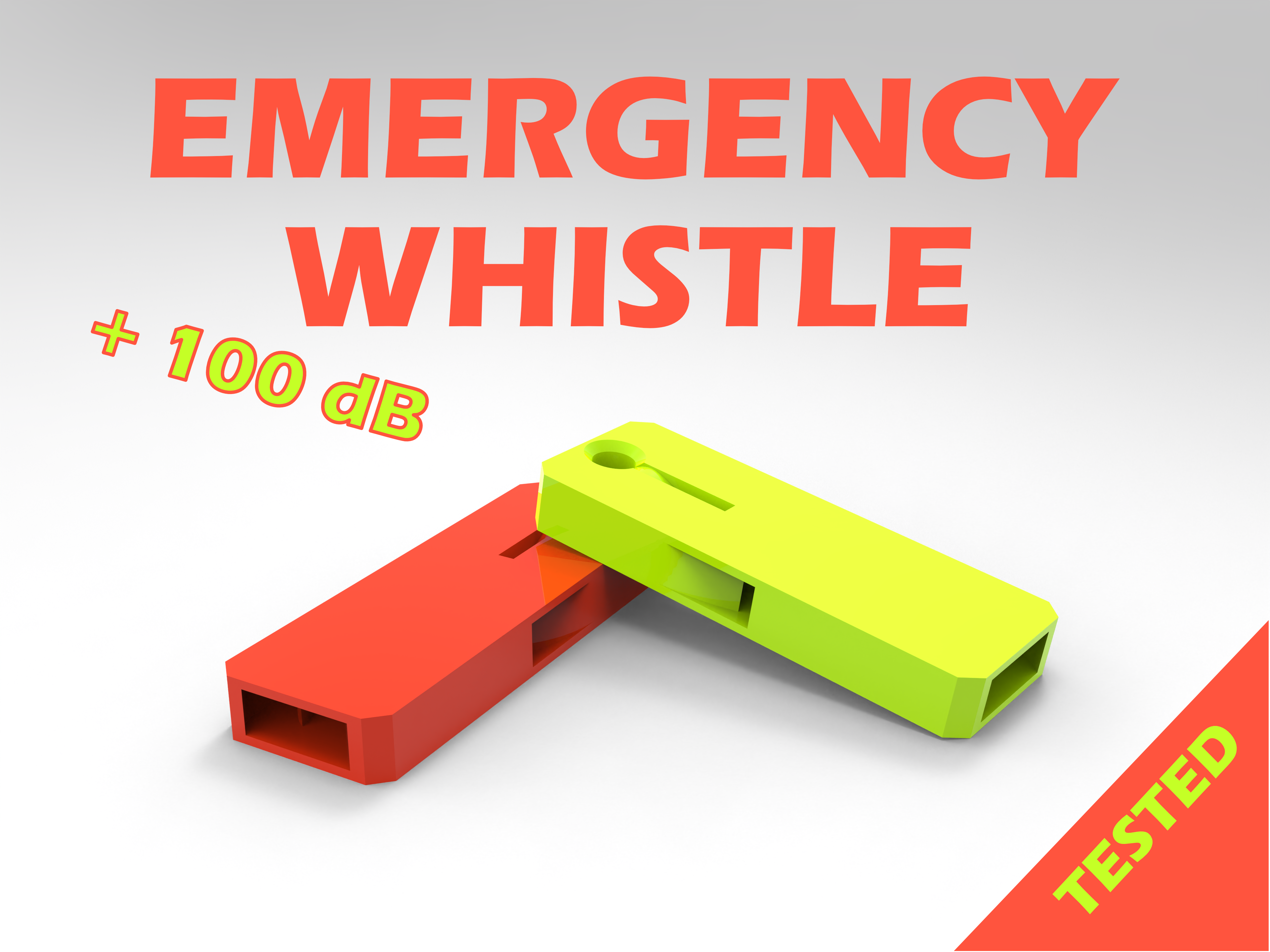 EMERGENCY WHISTLE - WHISTLE - AVALANCHE WHISTLE (Tested) 3D model thumbnail