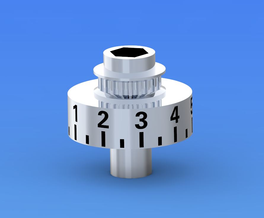 Scale ring for a spindle drive with printed digits