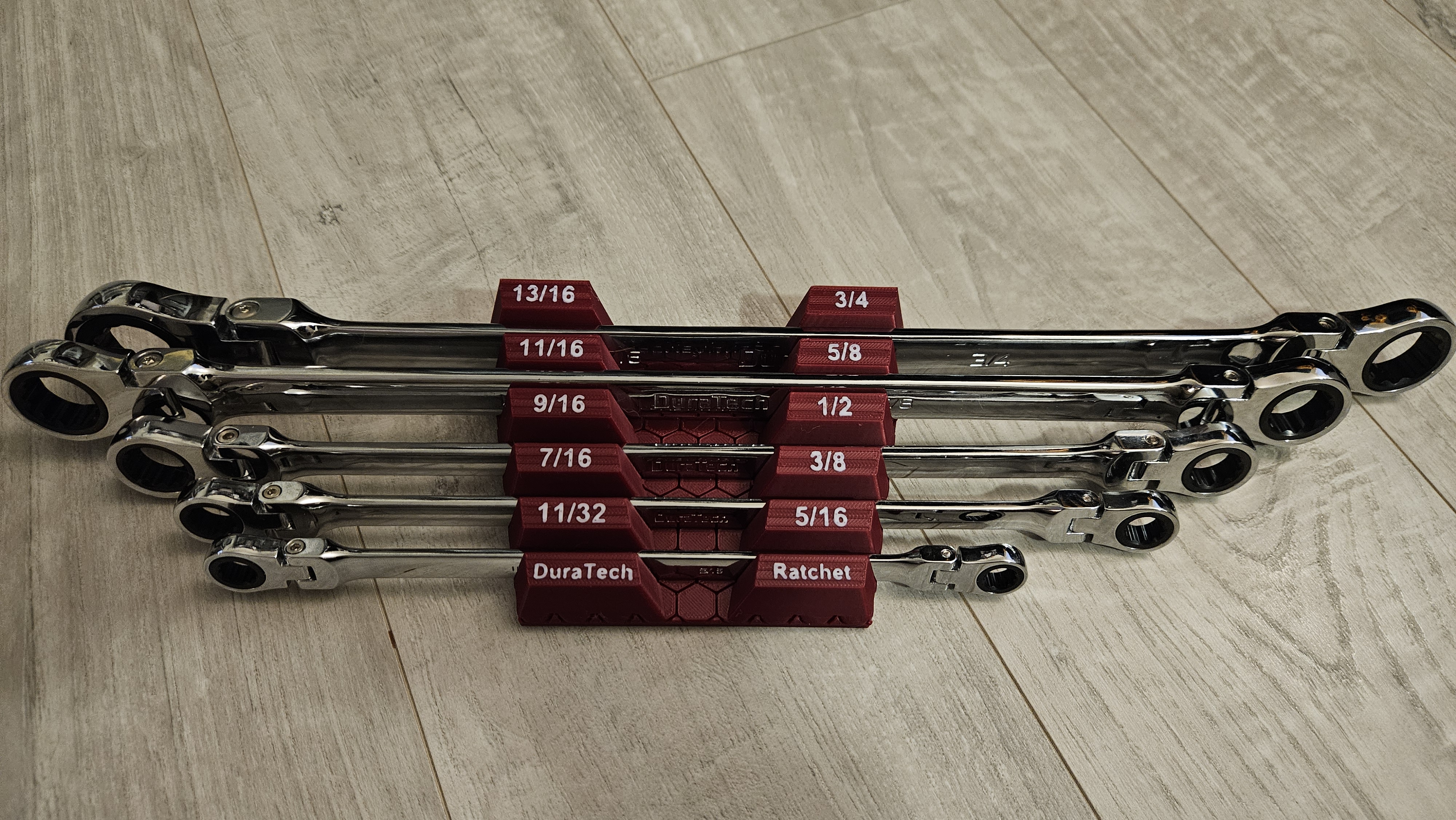 8 Wrench Holder (SAE labels) - hex pattern