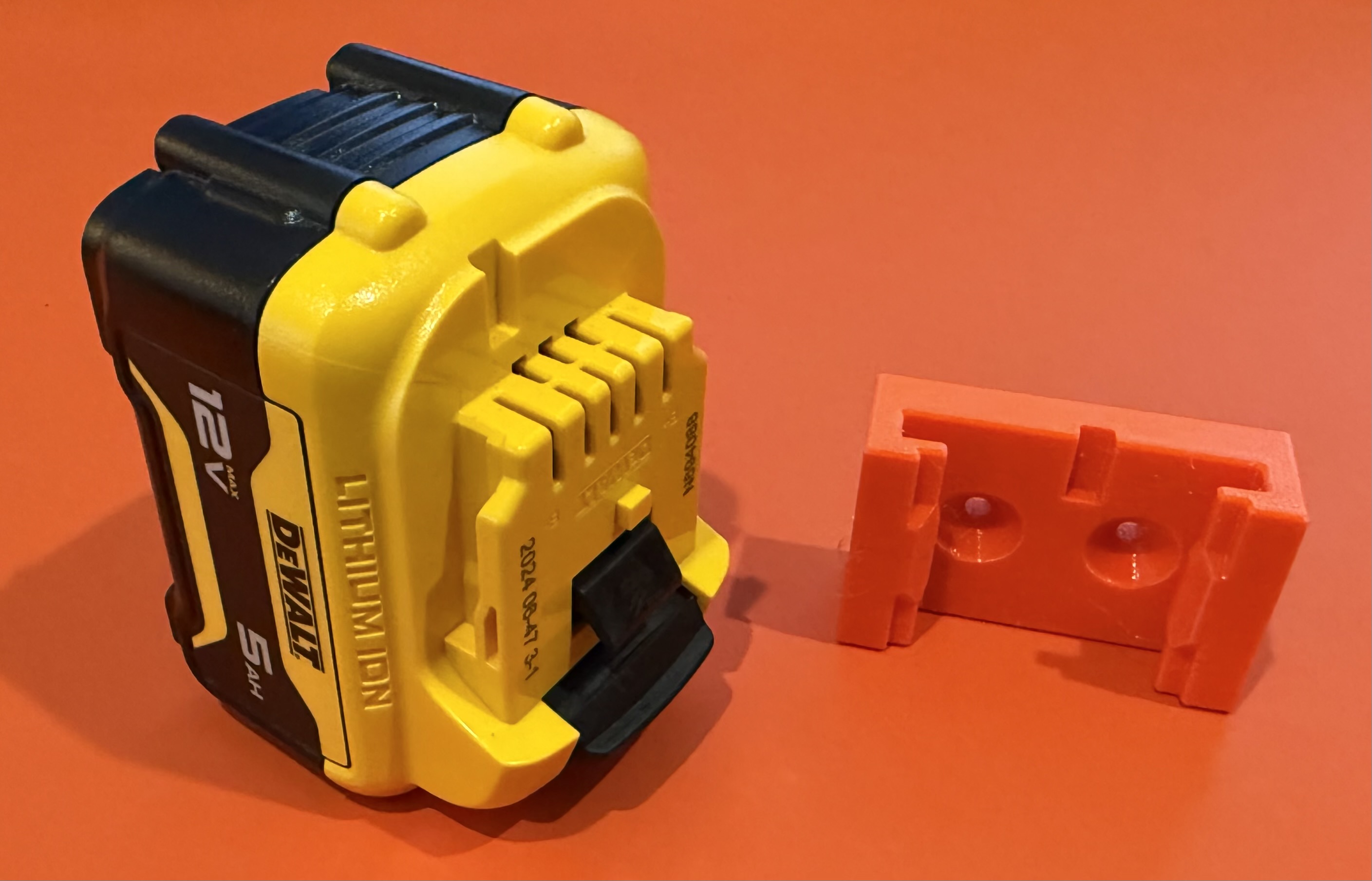 Best Dewalt Battery Mount With 2 Screw Holes & Notch for 12v Too