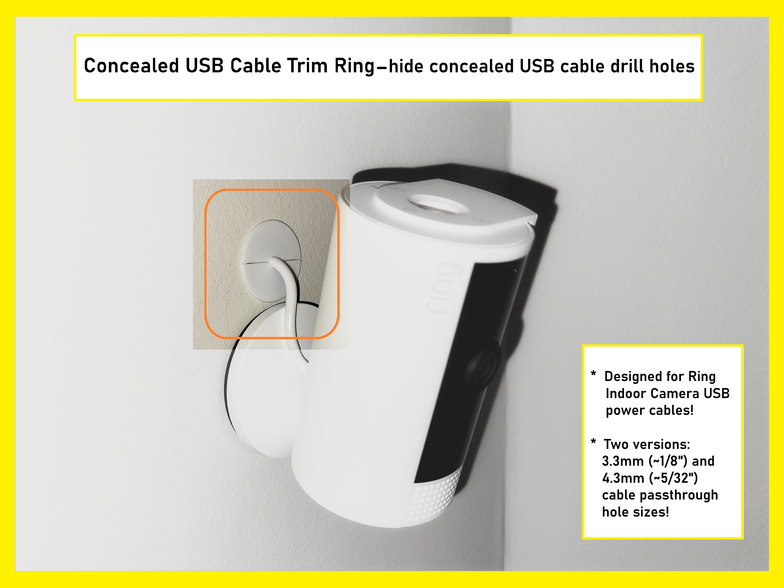 Concealed USB Cable Trim Ring