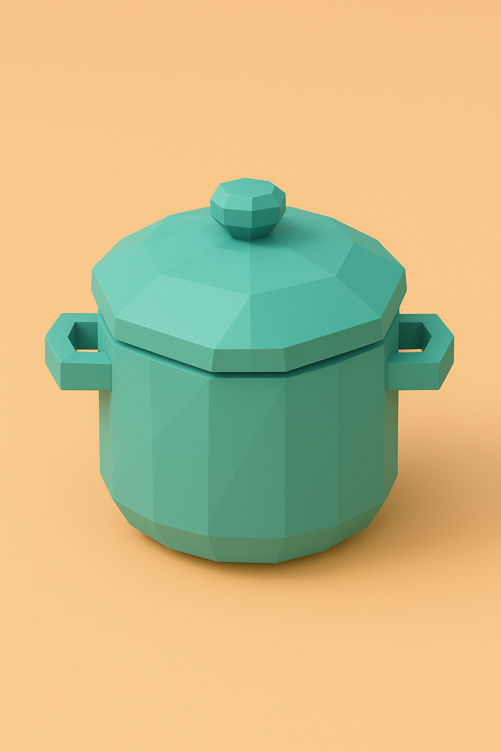 Low poly toy pot with lid