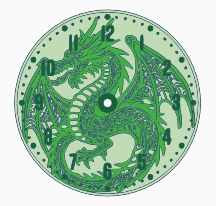 Miniatura 6 do modelo 3D Dragon clock faces (clock dials)
