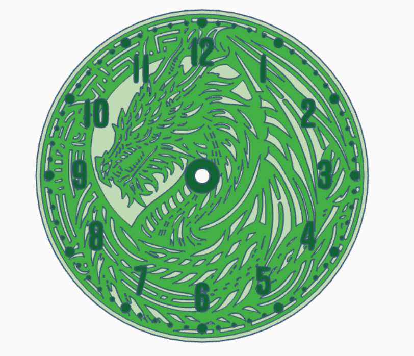 Miniatura 5 do modelo 3D Dragon clock faces (clock dials)