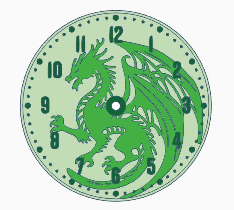 Miniatura 3 do modelo 3D Dragon clock faces (clock dials)