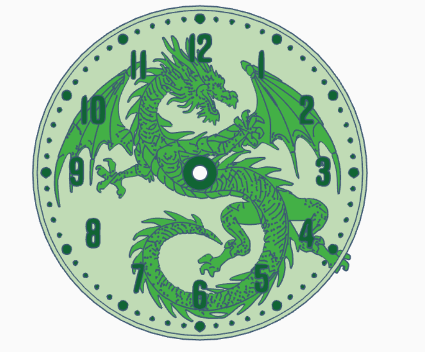 Miniatura 4 do modelo 3D Dragon clock faces (clock dials)