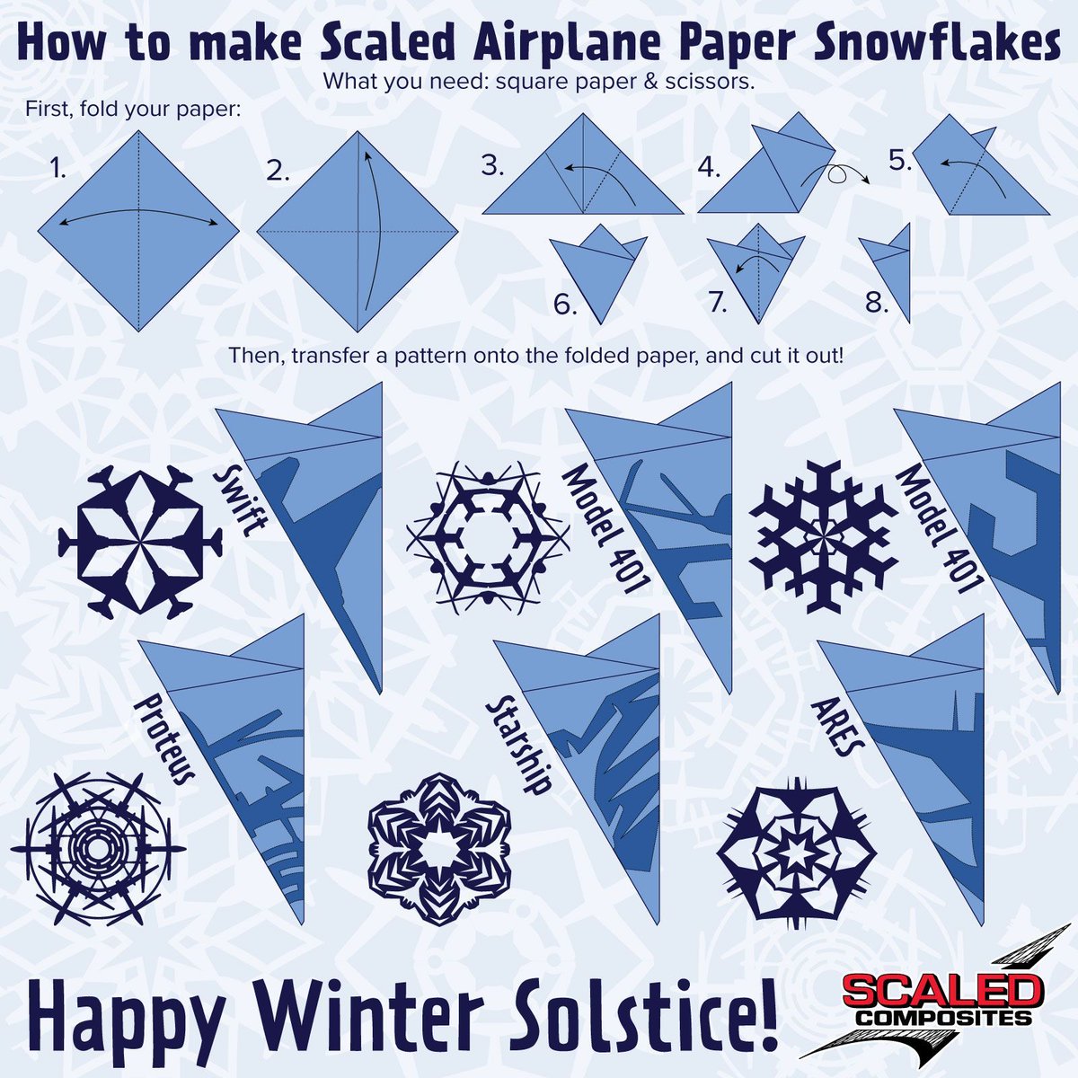 Scaled Composites Aircraft Snowflakes from end of 2023 and 2024