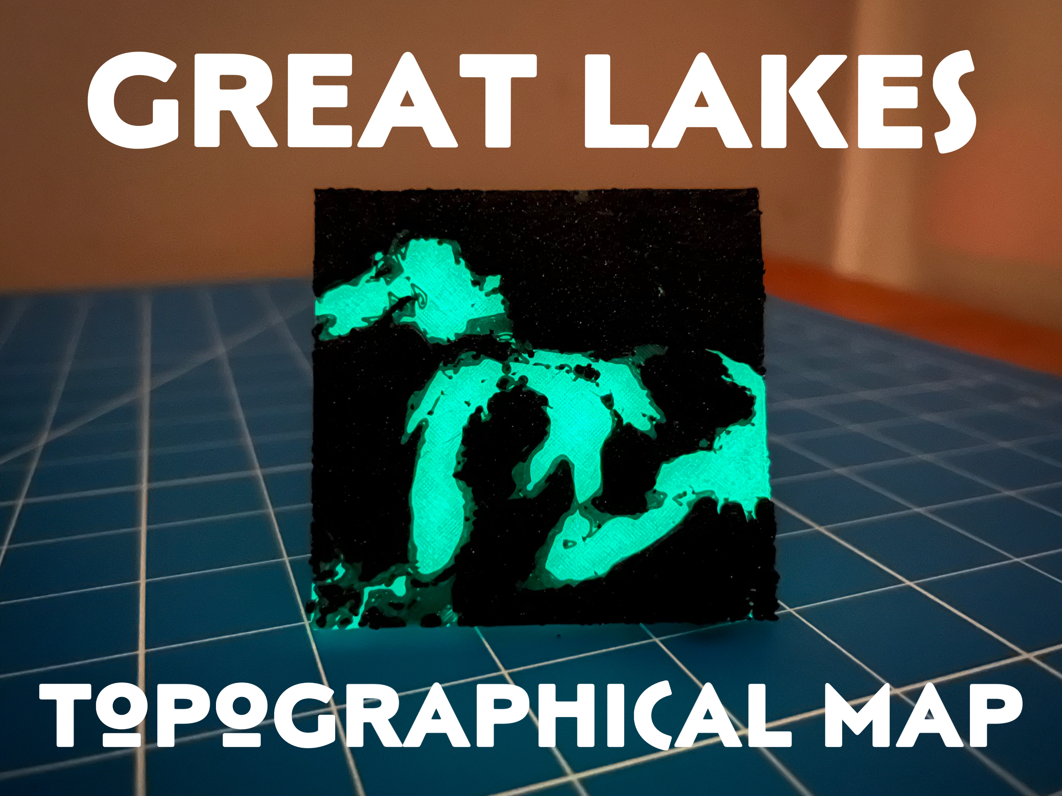 Topographical Great Lakes / Michigan Map