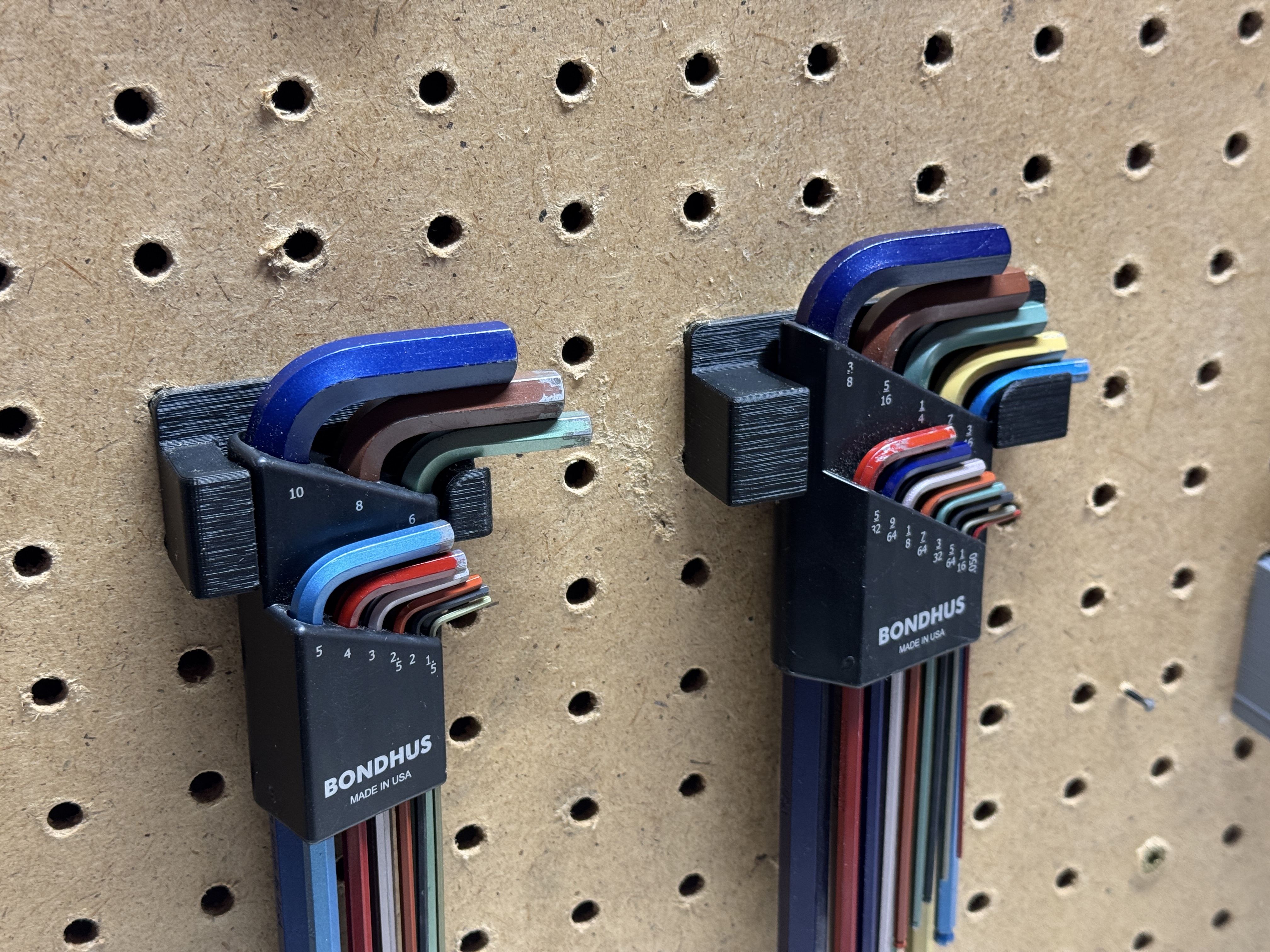 Bondhus Metric and SAE Hex Set Pegboard Hooks