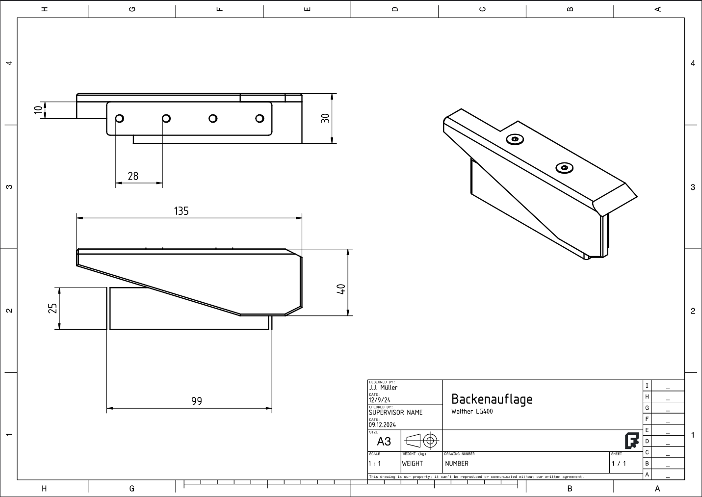 Walther LG400 Economy cheek piece