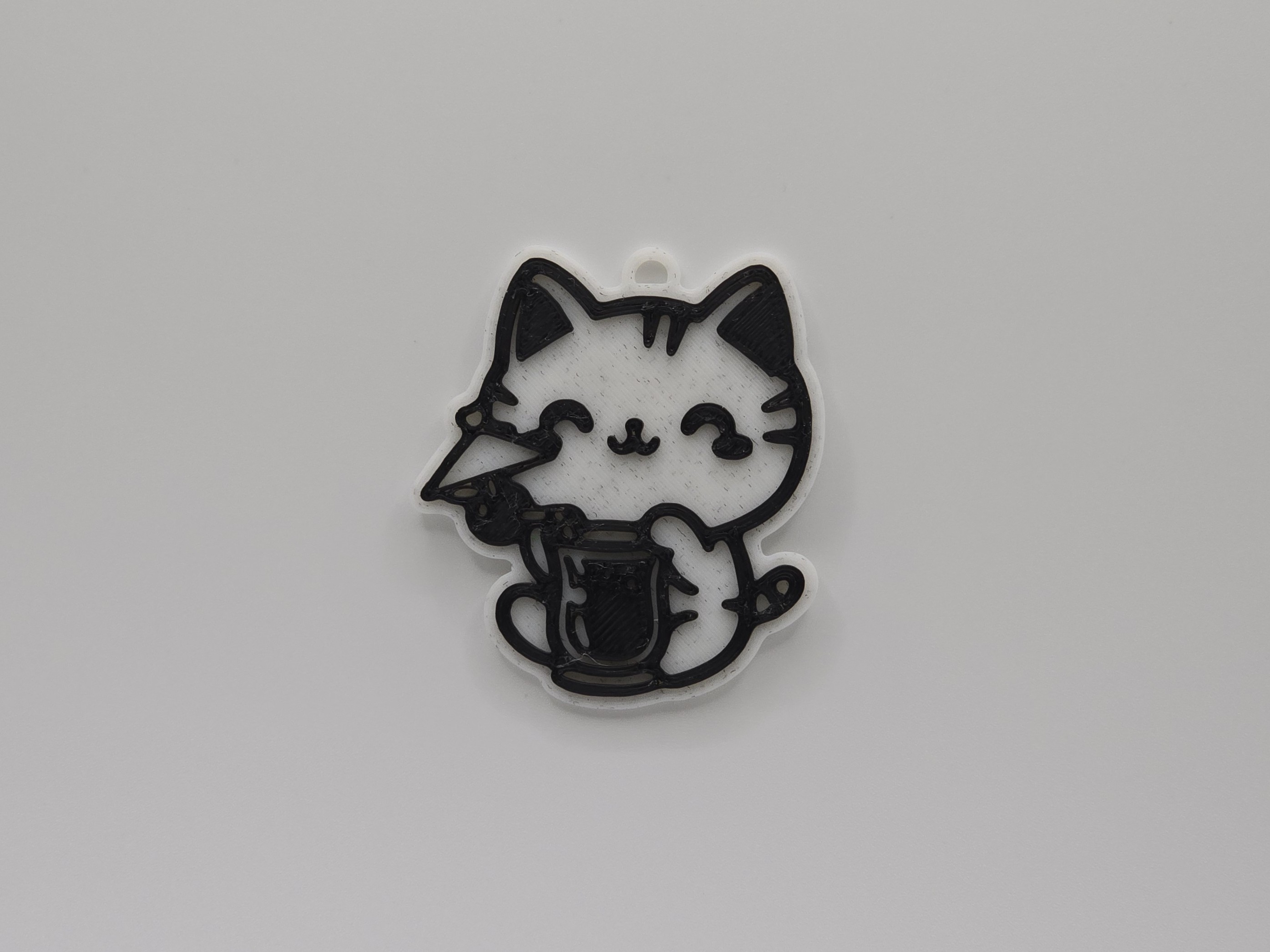 Cute Cat with Cocktail/Drink Keychain